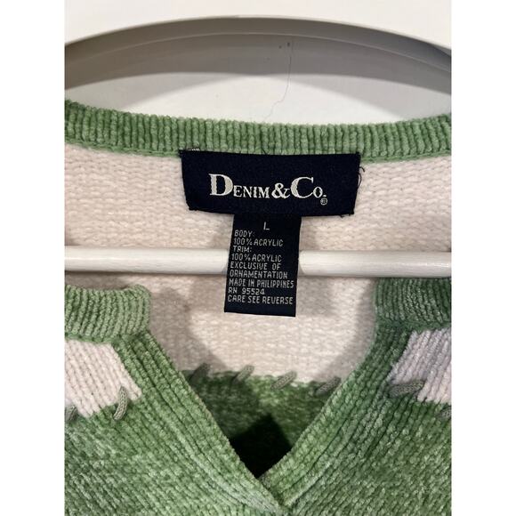 Denim & Co Women’s Casual Striped Color Blocked Short Sleeve Sweater Size M - Picture 5 of 5